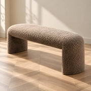 Bermoly Taupe Bouclé Upholstered Bench