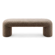 Bermoly Taupe Bouclé Upholstered Bench