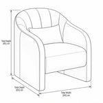 Berroniya Cream Pedicure Chair size drawing labels a 65 cm width, 65 cm depth and 85 cm height around the curved frame.