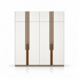 Bestylora 4 Door Wooden Wardrobe on a white background, featuring light full-height doors and a plain rectangular frame.