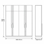 Bestylora 4 Door Wooden Wardrobe
