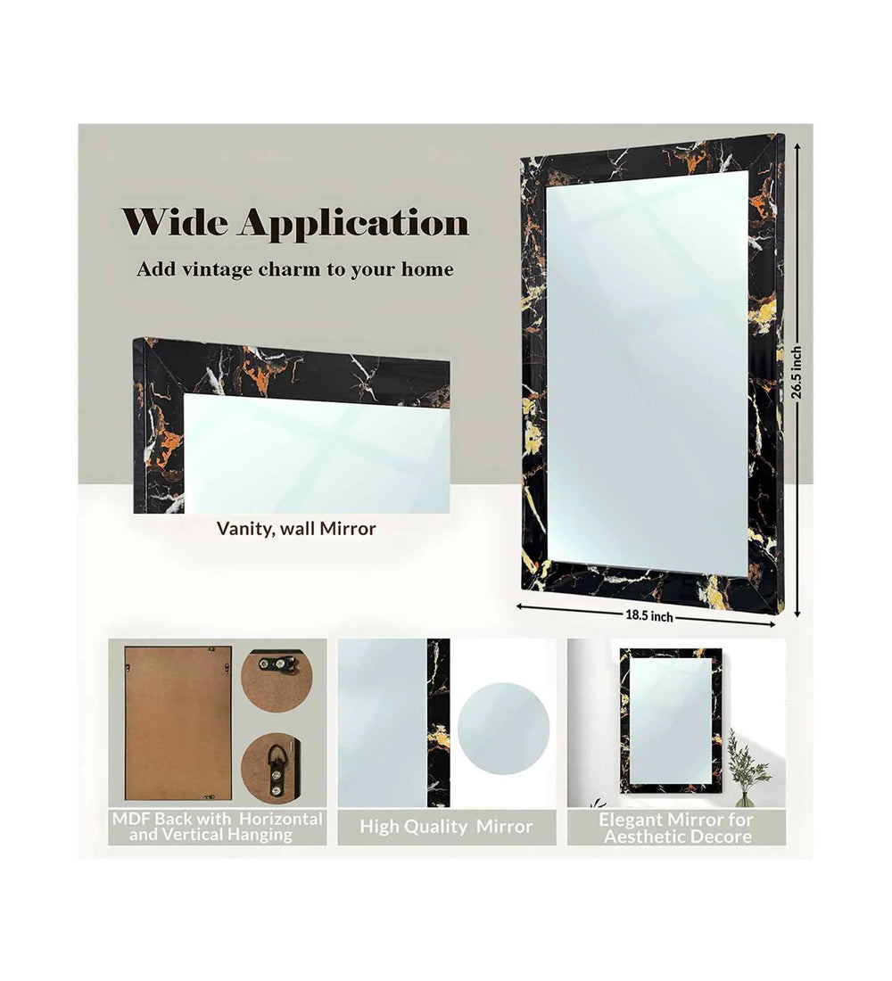 Black Glass Bathroom Wall Mirror