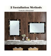 Black Glass Bathroom Wall Mirror