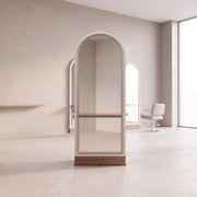 Boxola White & Walnut Salon Mirror Station
