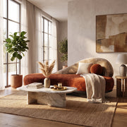 Brovelo Terracotta Brown 3-Seater Sofa