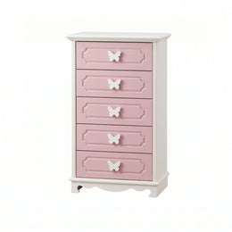 Alternate view of Buttidy Kids Chest of Drawers with Butterfly Handle, showing decorative butterfly-shaped handles.