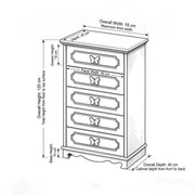 Buttidy Kids Chest of Drawers with Butterfly Handle