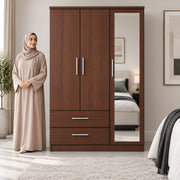 Canbolini 3 Door Wooden Wardrobe with Mirror