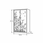 Cazinovy 2 Door Wooden Wardrobe dimension guide with warm floral illustrations and labels of 130 cm wide and 220 cm high.