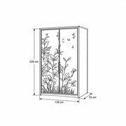 Cazinovy 2 Door Wooden Wardrobe dimension guide with warm floral illustrations and labels of 130 cm wide and 220 cm high.