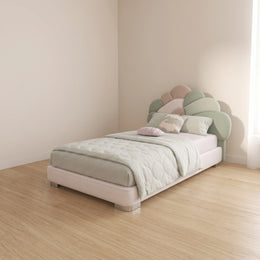 Celestia Green Kids Toddler Bed with Cloud Headboard