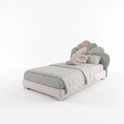 Celestia Green Kids Toddler Bed with Cloud Headboard