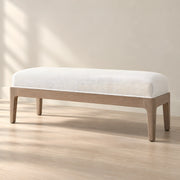Chelsaria Cream Upholstered Wooden Bench