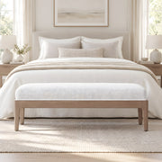 Chelsaria Cream Upholstered Wooden Bench