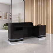 Clashovy Black Modern Salon Reception Desk