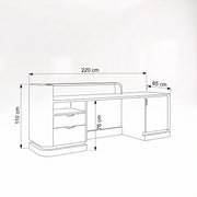 Clashovy Black Modern Salon Reception Desk