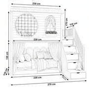 Classikora Wooden Kids Bunk Bed with Storage Stairs