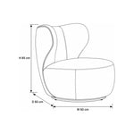 Clemsy Beige & Blush Modern Pedicure Chair dimension guide showing 60 W x 60 D x 85 H cm for salon layout planning.