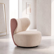 Clemsy Beige & Pink Modern Manicure Chair