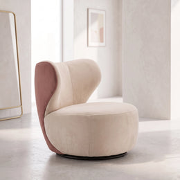 Clemsy Beige & Pink Modern Manicure Chair