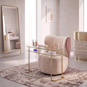 Clemsy Beige & Pink Modern Manicure Chair