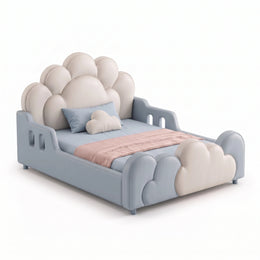 Clocudy Blue Kids Toddler Bed with Safety Rails