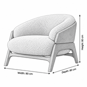 Colmanso Beige Accent Chair with Wooden Frame