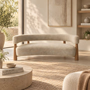 Comolara Beige Bouclé Upholstered Bench