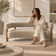 Comolara Beige Bouclé Upholstered Bench