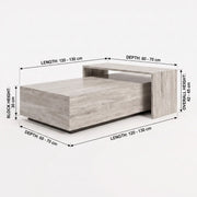 Vero Pearl Travertine Coffee Table