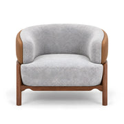 Covondra Grey Accent Chair with Wooden Frame