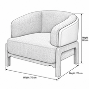 Covondra Grey Accent Chair with Wooden Frame