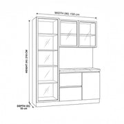 Cozno Wooden Crockery Storage Cabinet