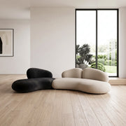 Culniva Black & Beige Modern 5-Seater Sofa
