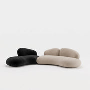 Culniva Black & Beige Modern 5-Seater Sofa