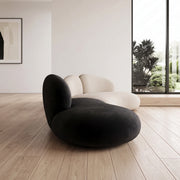 Culniva Black & Beige Modern 5-Seater Sofa