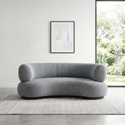 Curlina Grey Curved Modern 4-Seater Sofa