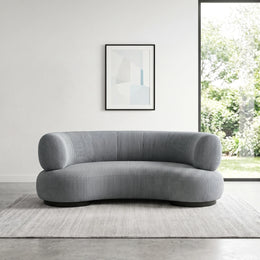 Curlina Grey Curved Modern 4-Seater Sofa