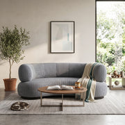 Curlina Grey Curved Modern 4-Seater Sofa