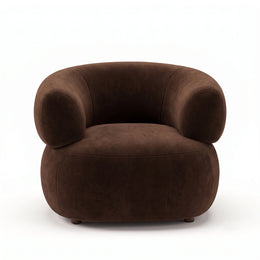 Alternate view of Curvera Brown Pedicure Chair, showing plush cushioned seat, rounded armrests, and supportive backrest.