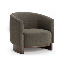 Alternate view of Curvinora Upholstered Accent Chair, showing plush cushioned seat, curved backrest, and integrated armrests.