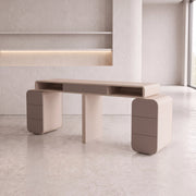 Daria Beige Manicure Table with Storage