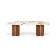 Delosita Marble Top 6-Seater Dining Table