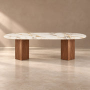 Delosita Marble Top 6-Seater Dining Table