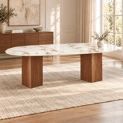 Delosita Marble Top 6-Seater Dining Table