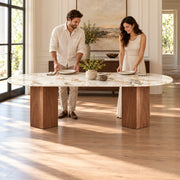 Delosita Marble Top 6-Seater Dining Table