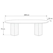 Delosita Marble Top 6-Seater Dining Table