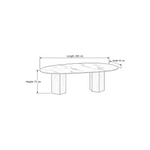 Delosita Marble Top 6-Seater Dining Table dimension guide showing 200 L x 95 W x 75 H cm for dining room layout planning.