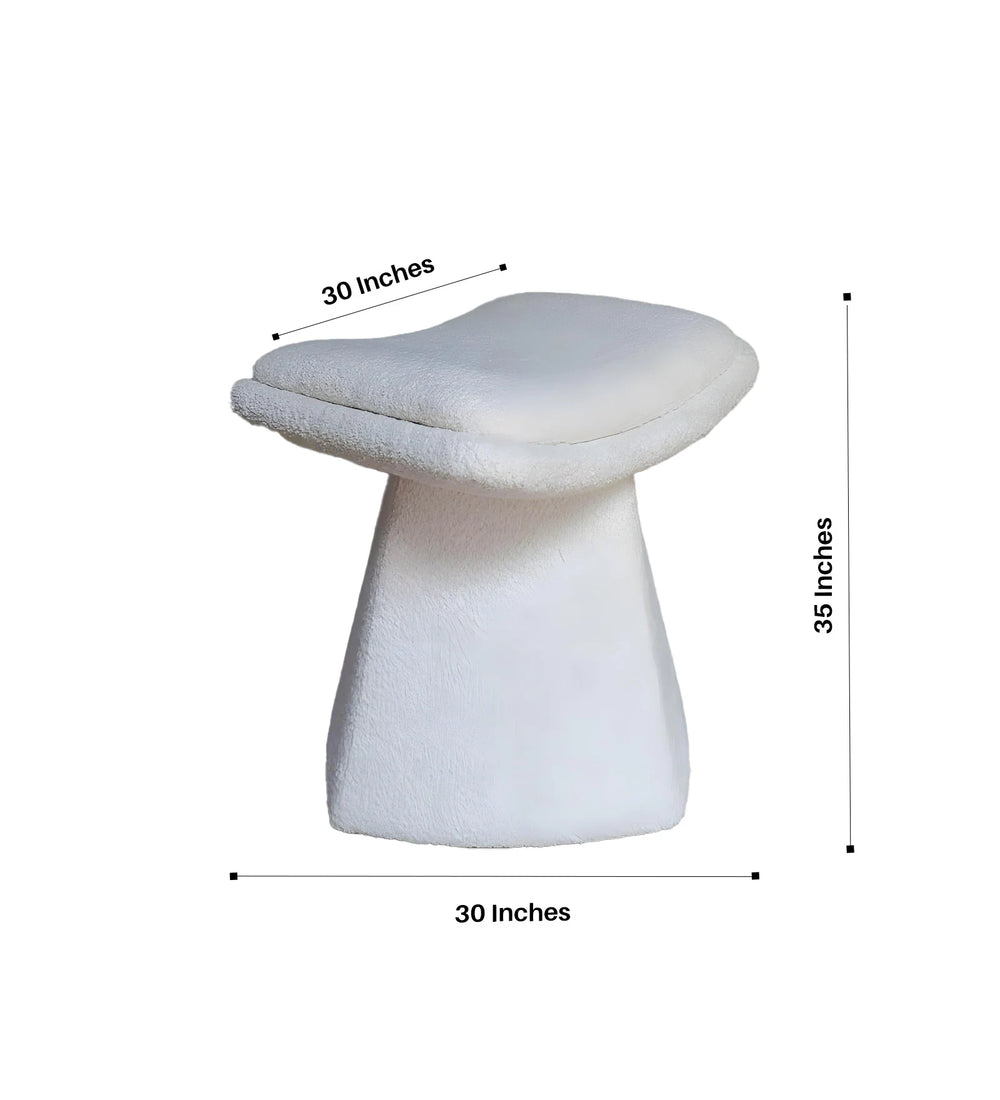 Denmark Boucle Pouf In White Colour