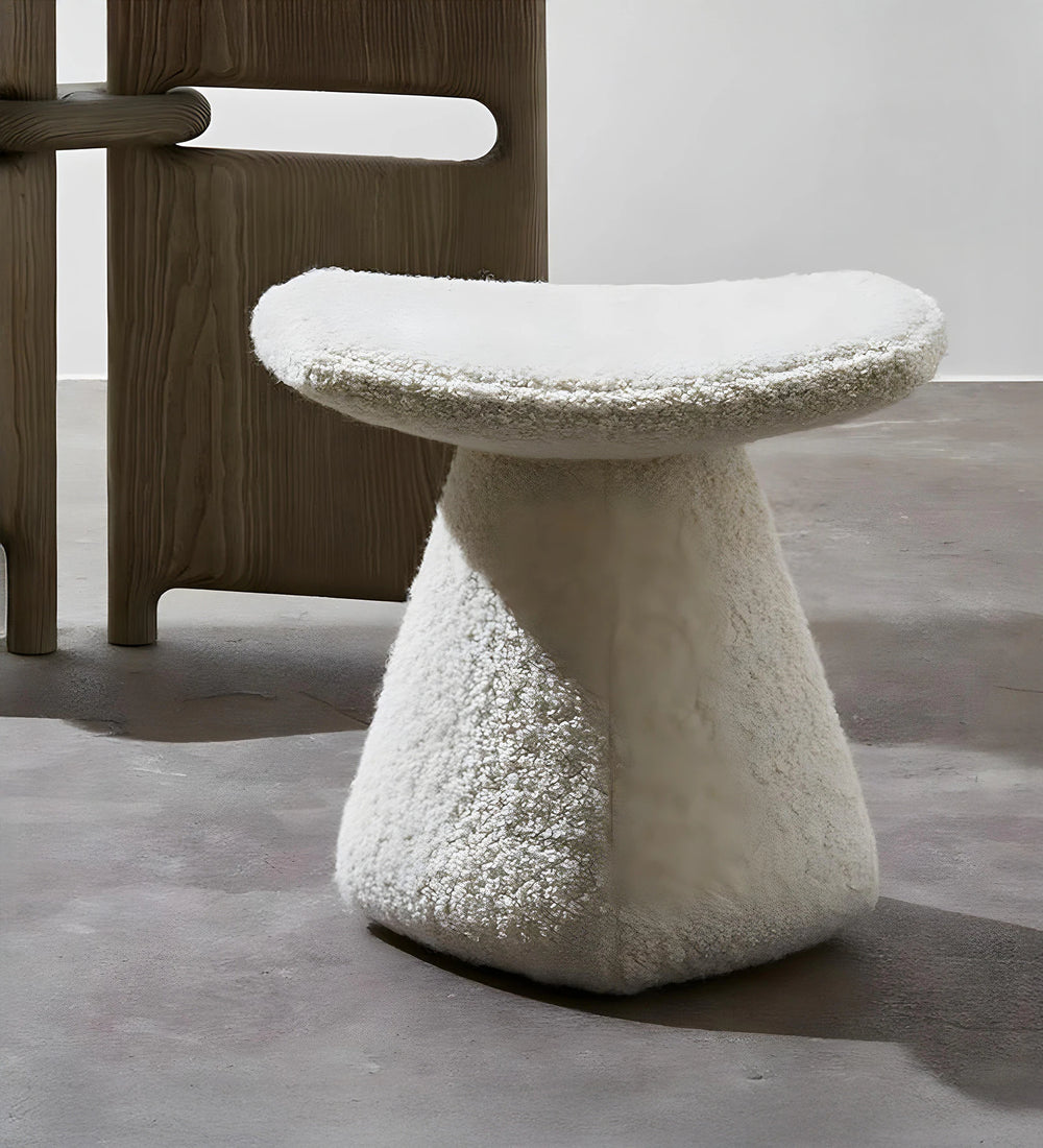 Denmark Boucle Pouf In White Colour